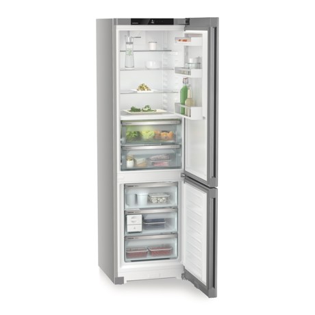 Combina frigorifica Liebherr CBNsfc 572i Plus, NoFrost, BioFresh, 60 cm, 360 l, EasyTwist-Ice, Sertar Meat & Dairy, SmartDeviceBox, Clasa C, SteelFinish